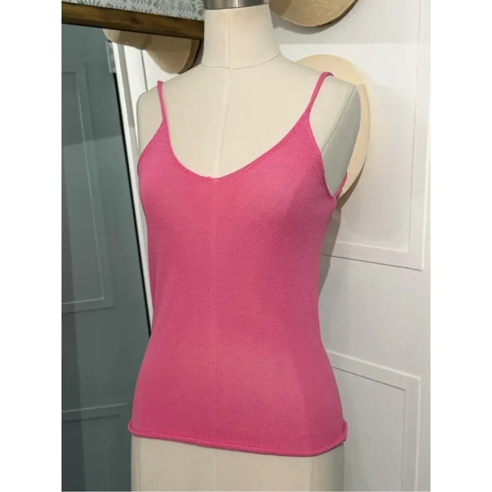 Zara Knit Tank Top in Barbie Pink Women's Casual Summer Top Size Small